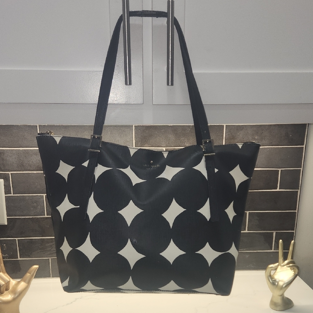 Kate Spade Black and White Graphic Tote